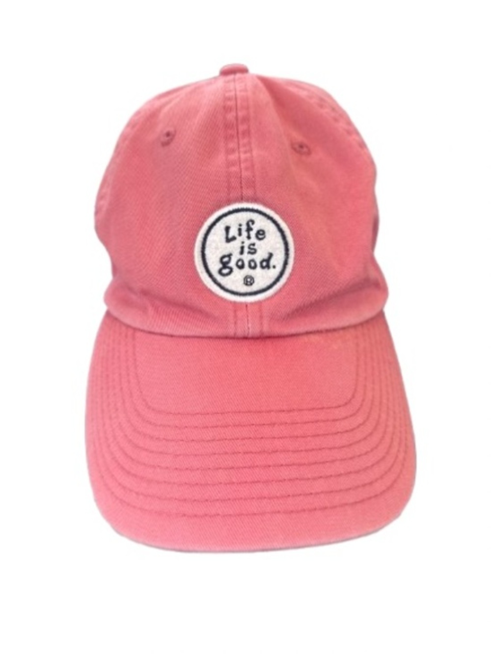 Life Is Good Pink Adjustable Baseball Cap Washed Cotton Dad Hat Coral Logo NWOT